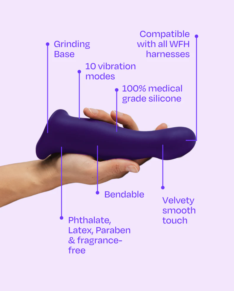 Comze 2.0 - Vibrating Bendable Strap-On Dildo with Grinding Base® - Image 2