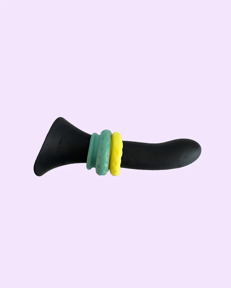 OhNut Buffer Rings - 4 Stackable Depth-Limiting Strap-On Rings for Penetration - Rainbow - Image 3